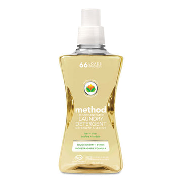 Method® 4x Concentrated Laundry Detergent, Free And Clear, 53.5 Oz Bottle, 4-carton freeshipping - TVN Wholesale